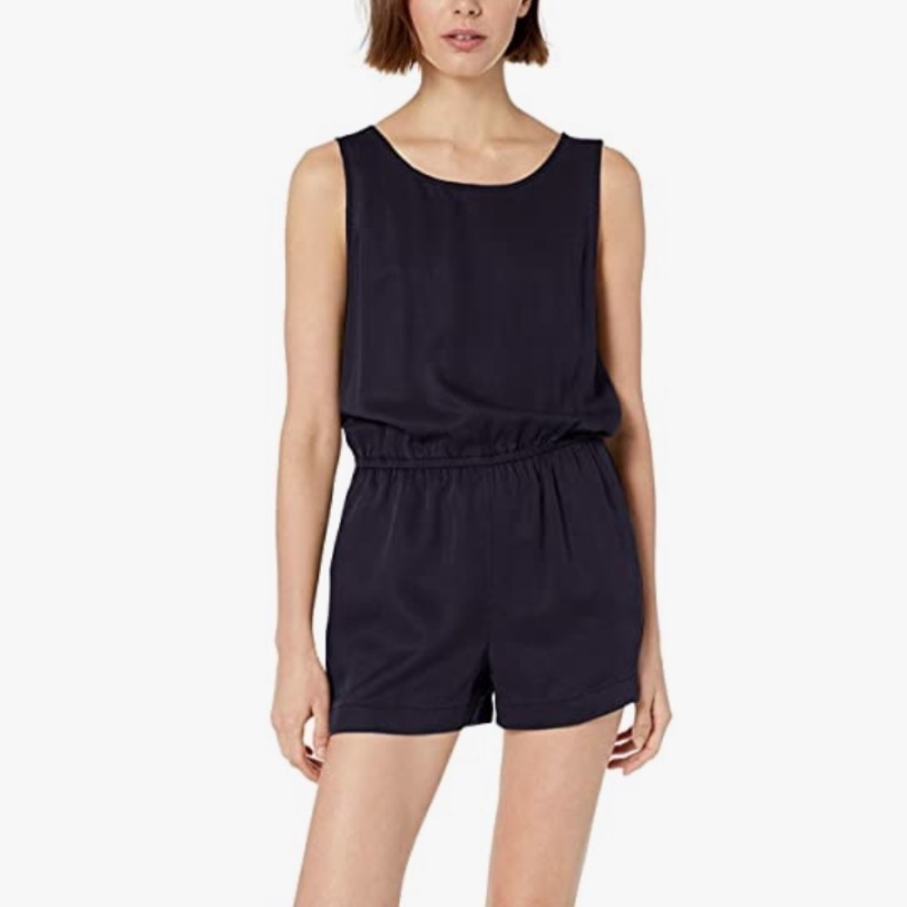 Daily Ritual black lyocell V back romper 14 NWT!